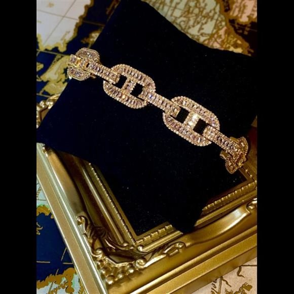 Designer Ice Out 14MM Miami Cuban Link Bracelet 14k Gold Finish Bling Bust Down